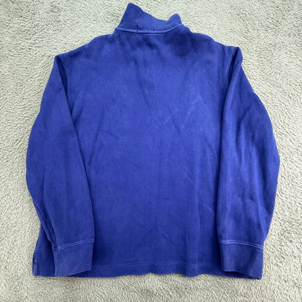 Polo Ralph Lauren Quarter Zip Pullover Mens L Blue‎ Ribbed Cotton Sweater